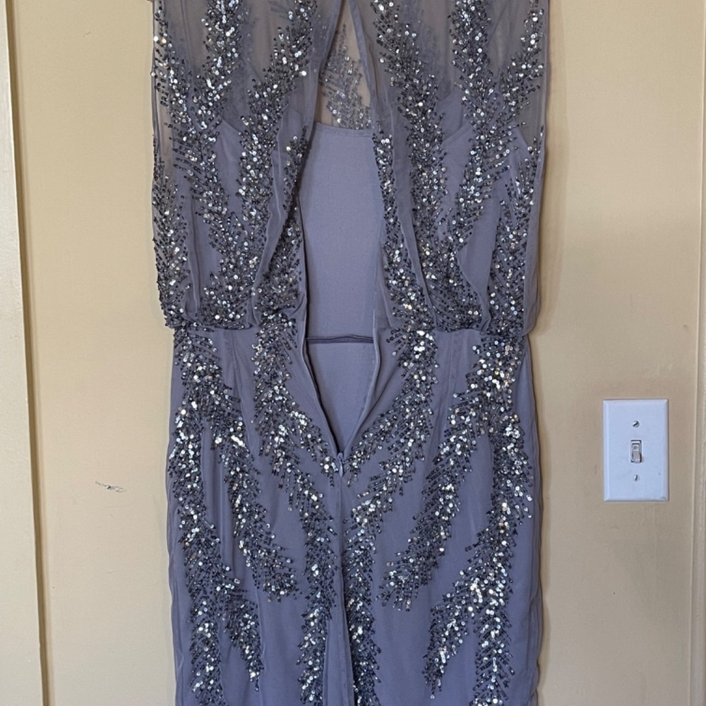 Aidan Mattox Gray Sequin Dress - Picture 11 of 12